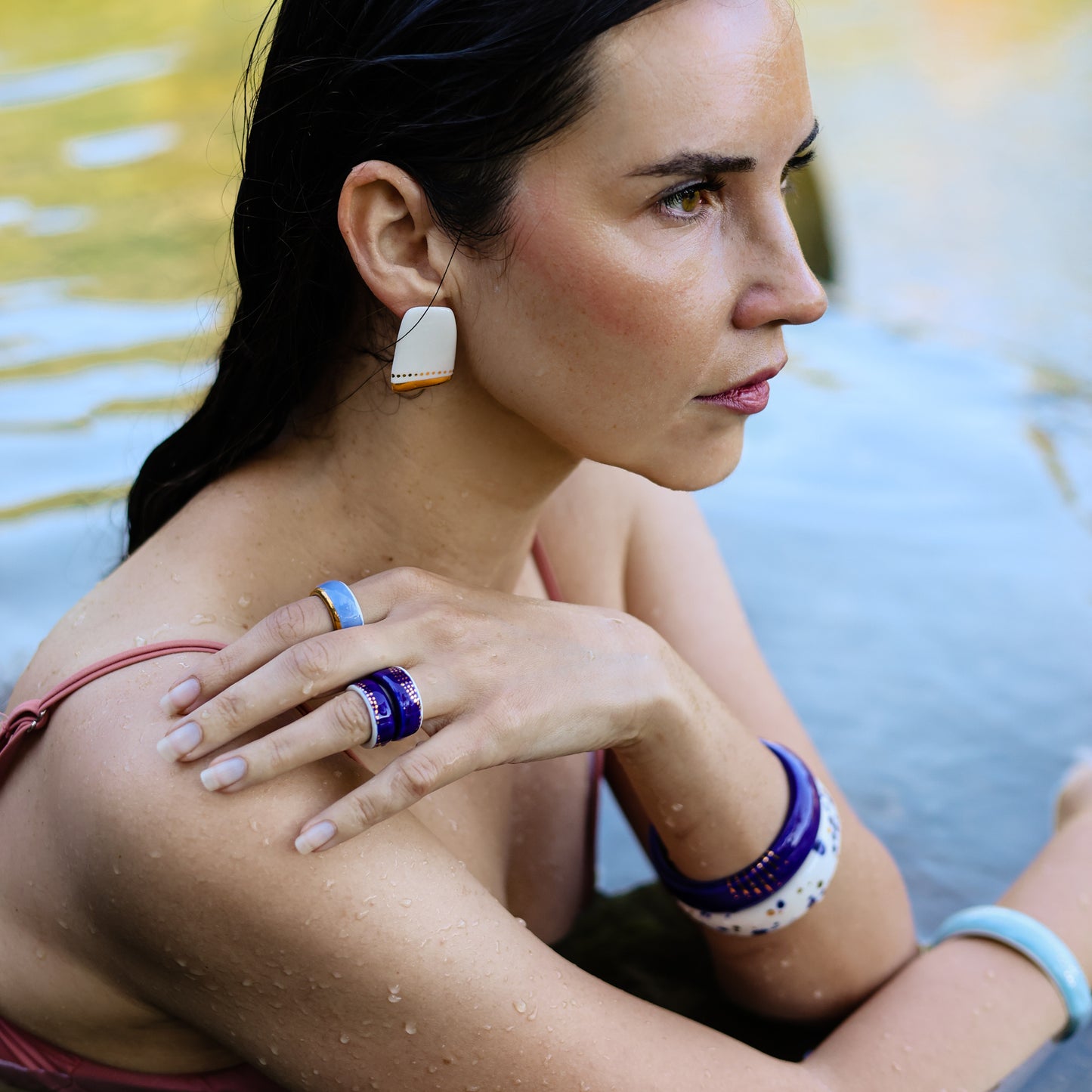 Aqua Blanca Earrings