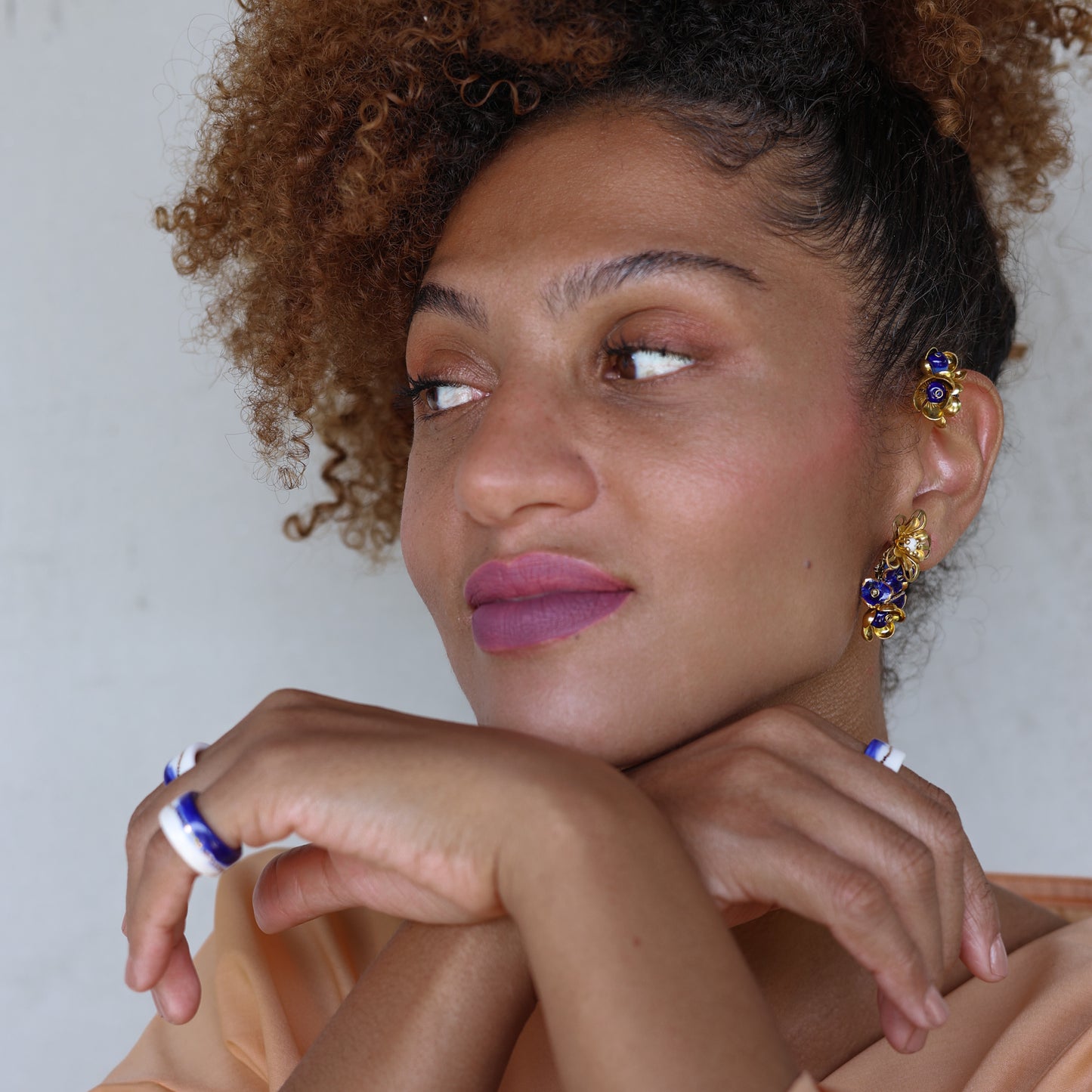Blue flower Earrings