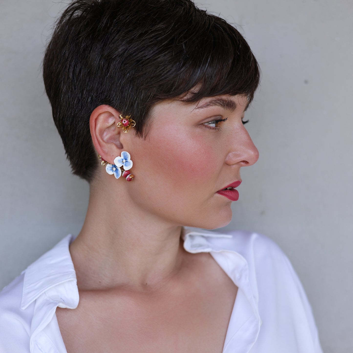 Blue flower Earrings
