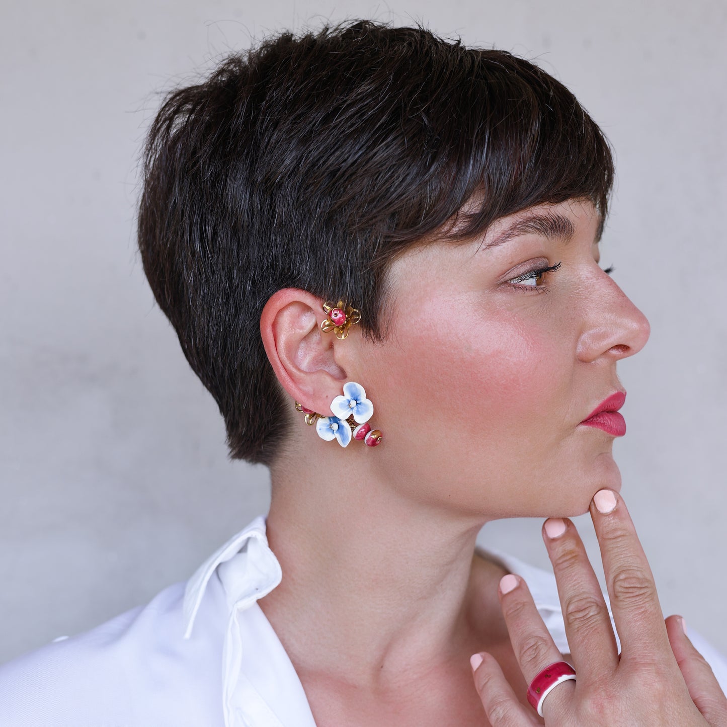 Blue flower Earrings