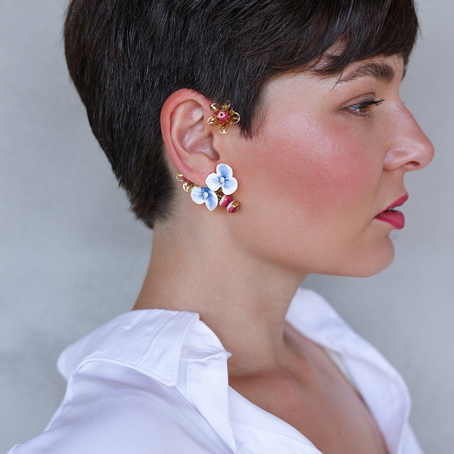 Blue flower Earrings